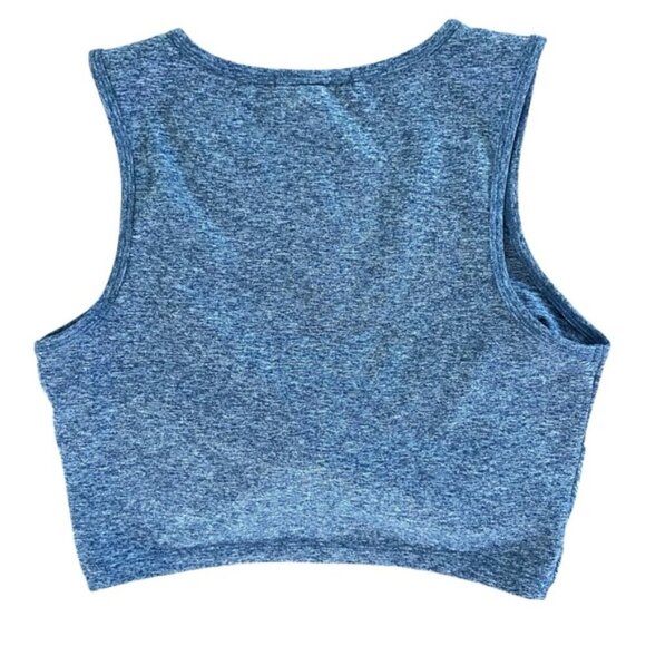 Zobha Blue Gray Twist Front Active Yoga Crop Top Women’s Size Small - Picture 2 of 3